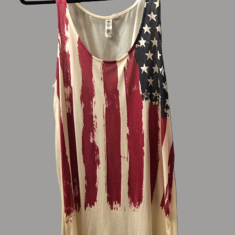 🌺 Casual Scoop Neck American Flag Tank